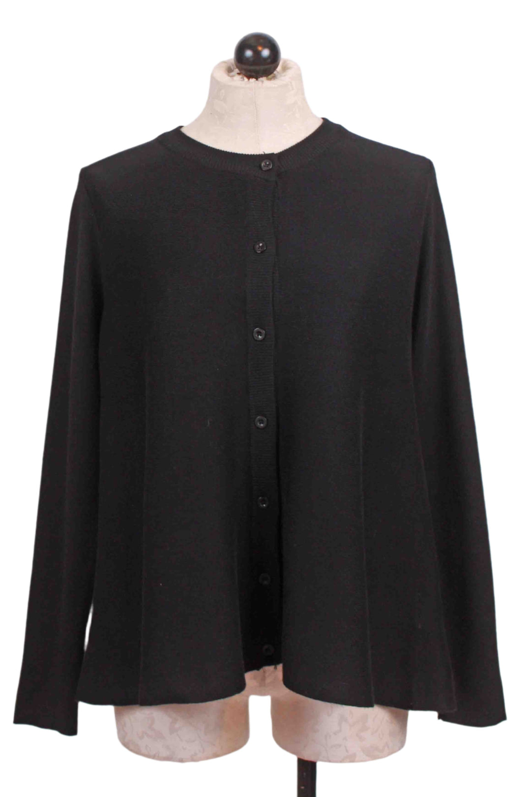 Black Cropped Flared Cardigan by Compania Fantastica