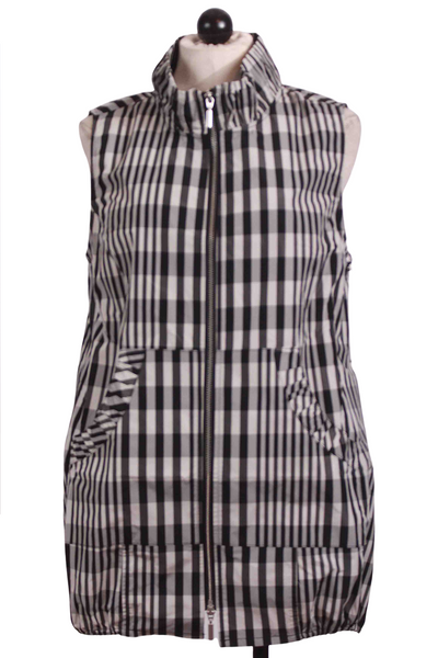 black and white Perfect Sculpt Plaid Tunic Vest from Liv by Habitat