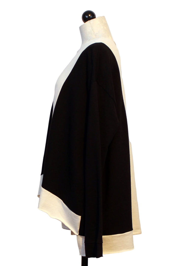 side view of Black and White Color Block Sweatshirt by Planet