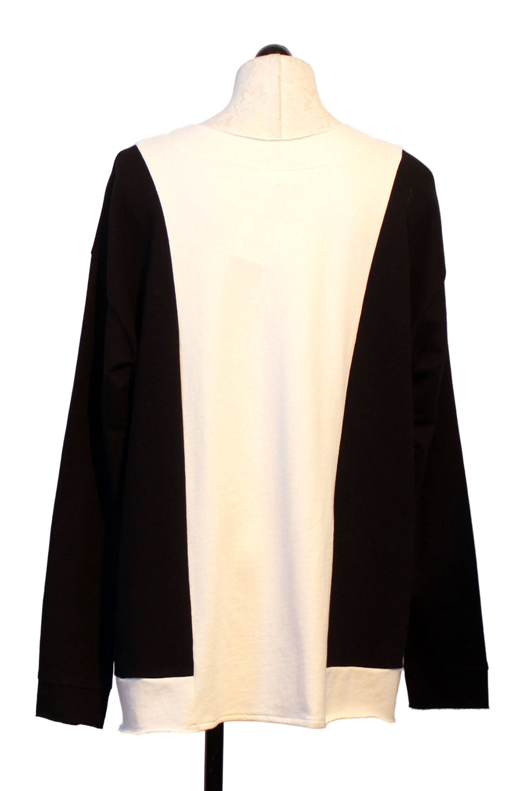 back view of Black and White Color Block Sweatshirt by Planet