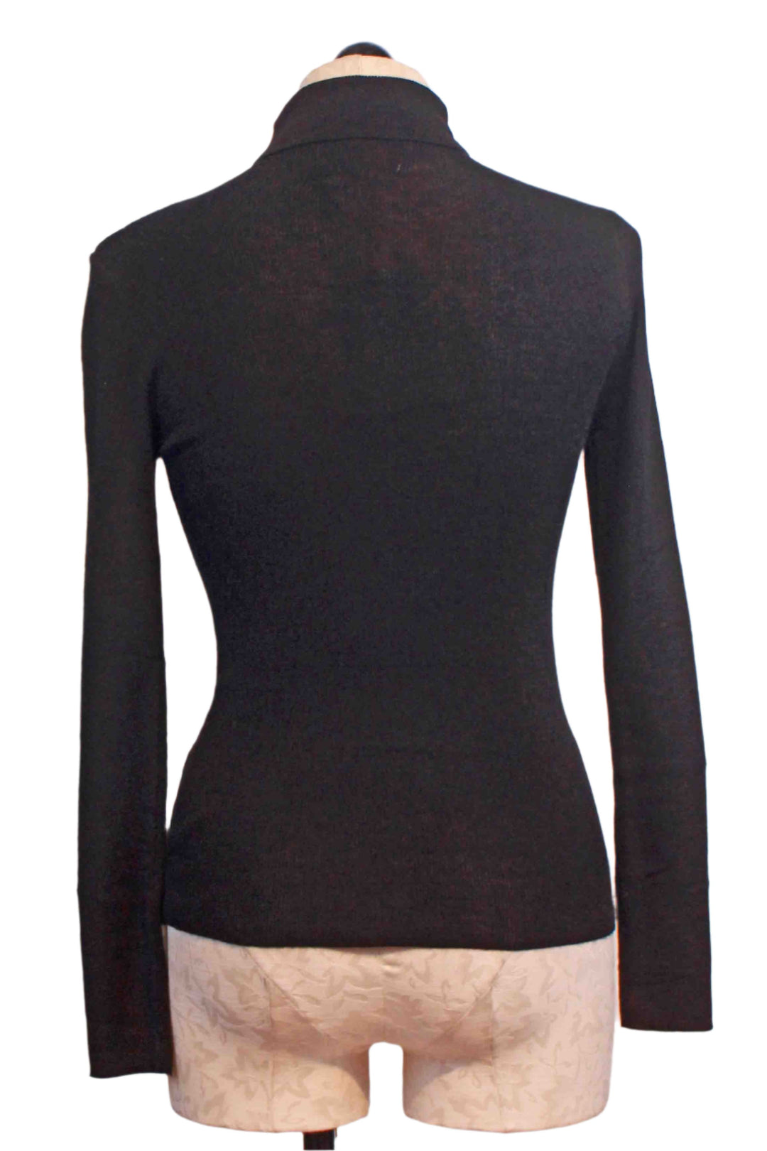 back view of Black Fine Ribbed Turtleneck by Compania Fantastica