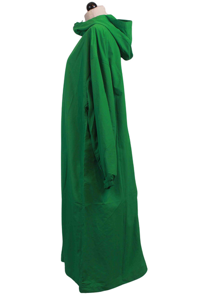 side view of Green Technical Trench Coat by Compania Fantastica