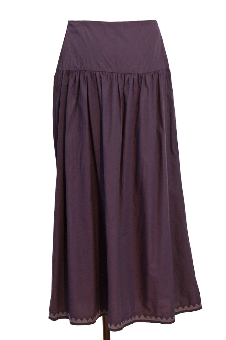 back view of Midi Length Blue Skirt by Sonmer