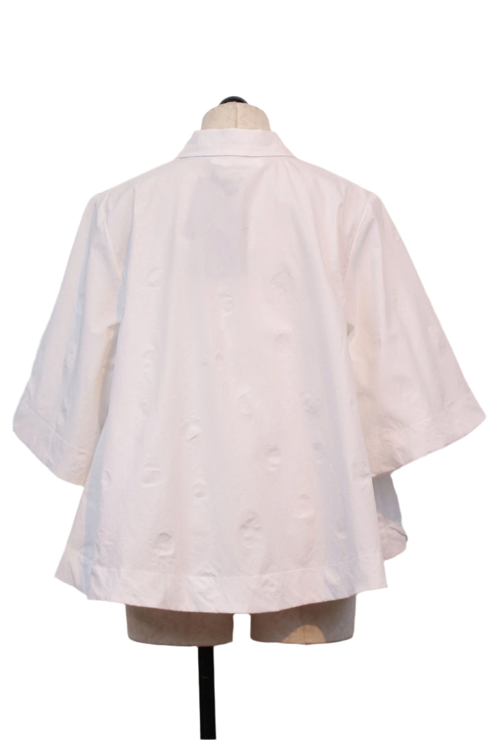 back view of White Polka Dot Wide 3/4 Sleeve Blouse by Baci