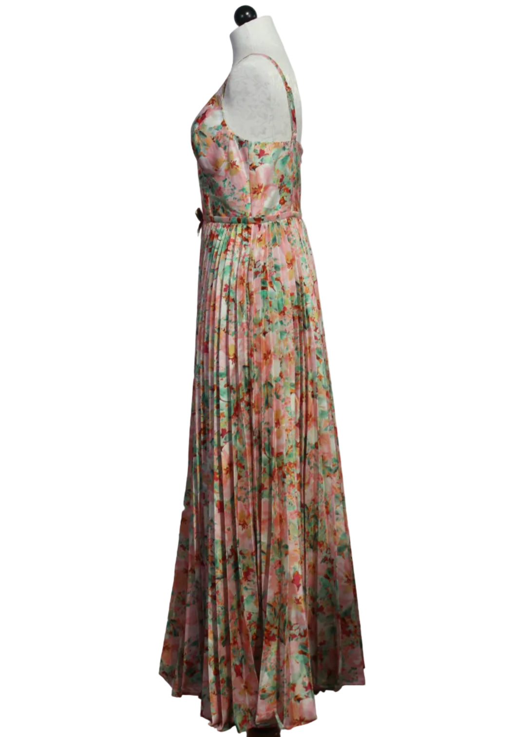 side view of The Kylan Dress by Hutch ln the Multi Azalea Garden Print i
