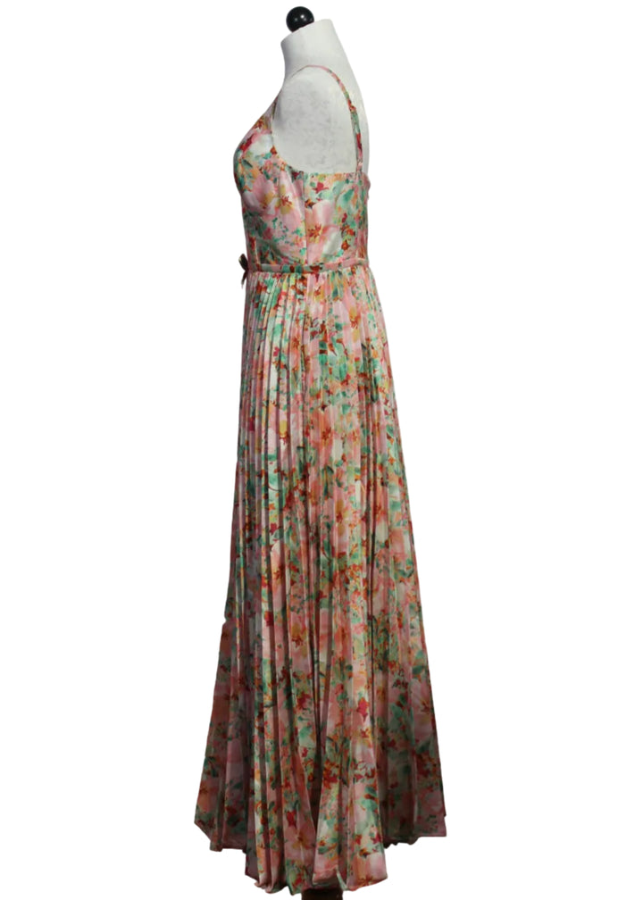 side view of The Kylan Dress by Hutch ln the Multi Azalea Garden Print i