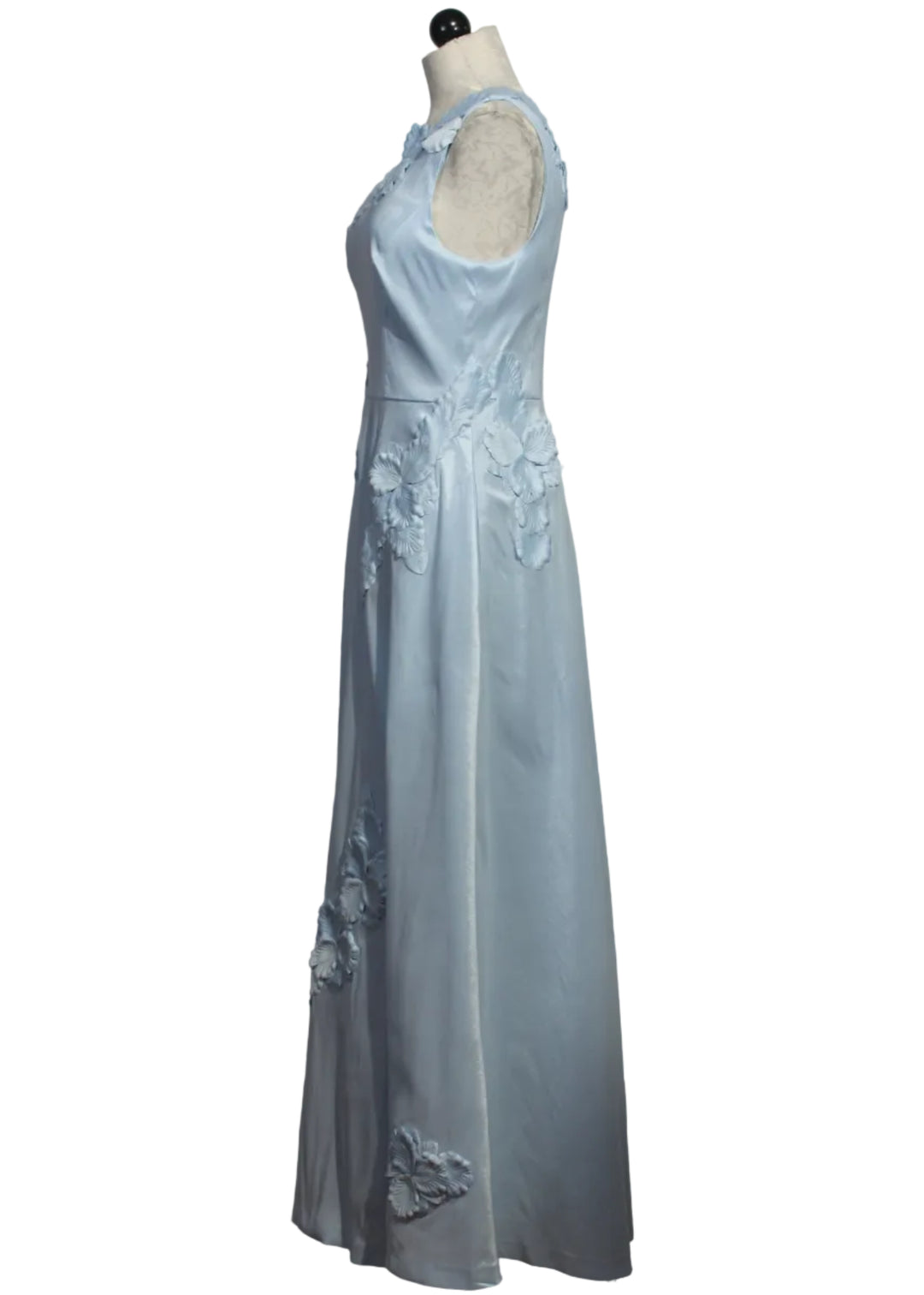 side view of Baby Blue One Shoulder Adelaide Dress by Hutch