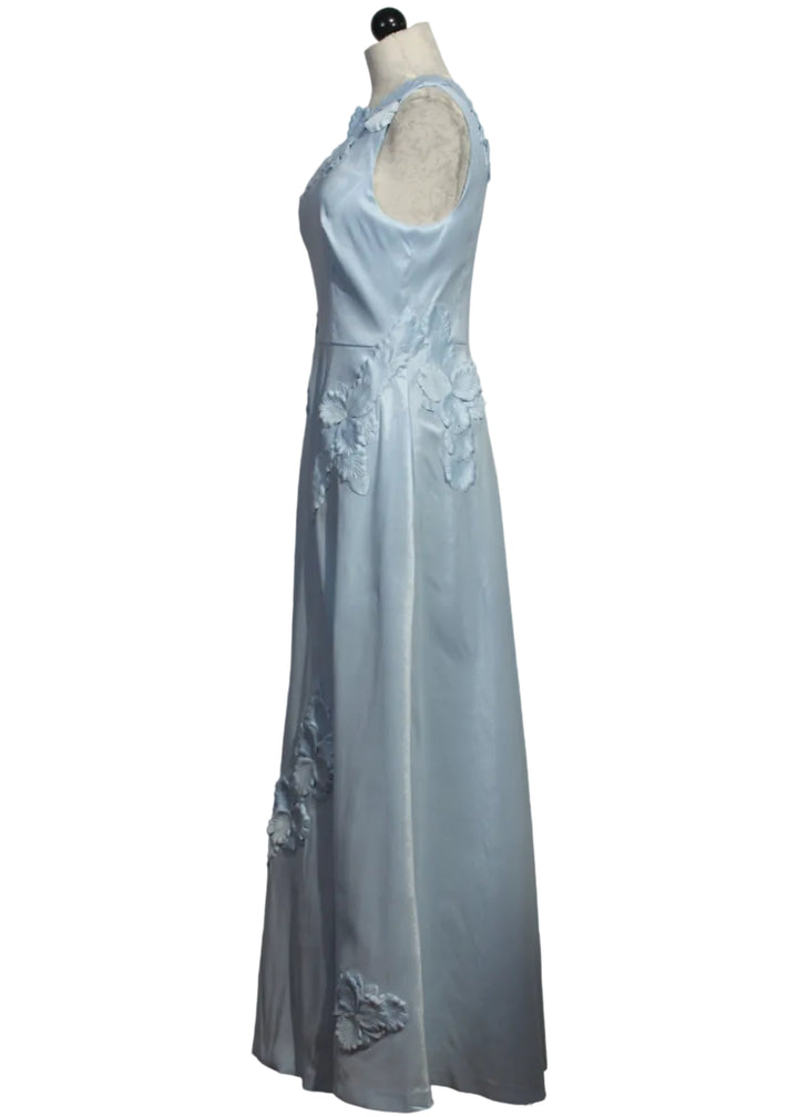 side view of Baby Blue One Shoulder Adelaide Dress by Hutch