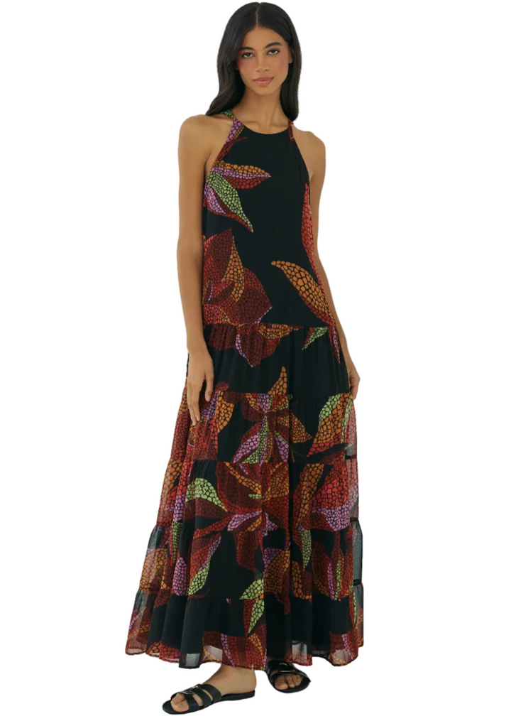 model wearing the black Multi Milana Dress by Hutch