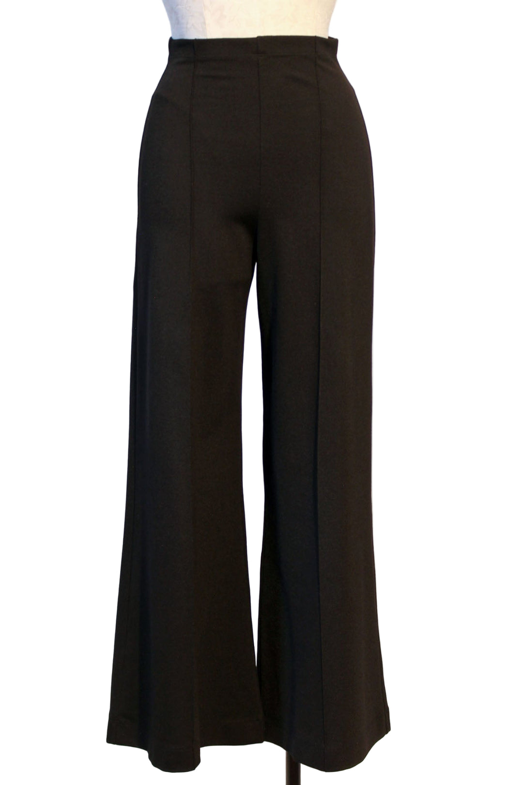 Black Cropped Ponte Knit Wide Leg Pant by Ripley Rader