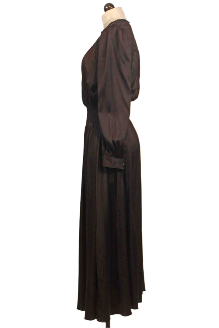 side view of Black Thelma Midi Dress by Traffic People