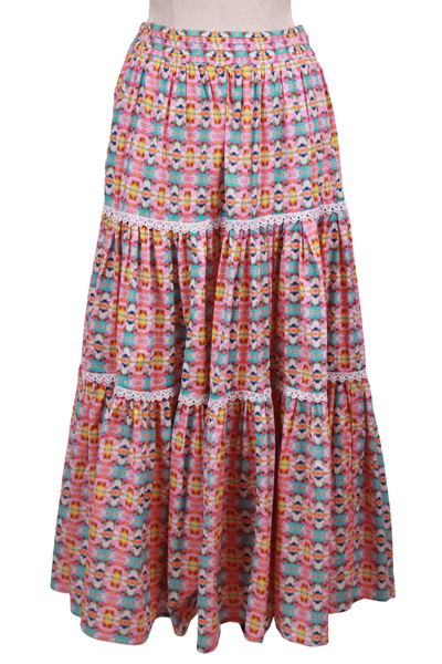 Sumner Pink Three Tiered Maxi Skirt by Laura Park Designs