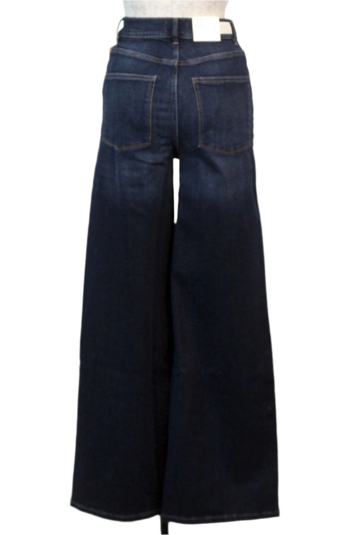 back view of High Rise Vintage 32" Mediterranean Hepburn Wide Leg Jean by DL1961