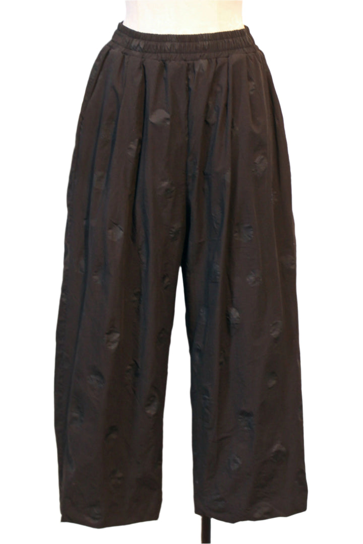 Black Subtle Polka Dot Wide Leg Trouser by Baci 