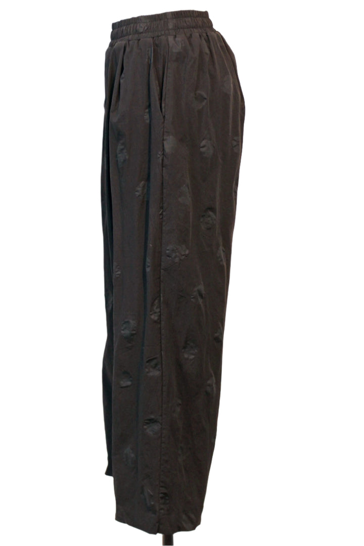 side view of Black Subtle Polka Dot Wide Leg Trouser by Baci 