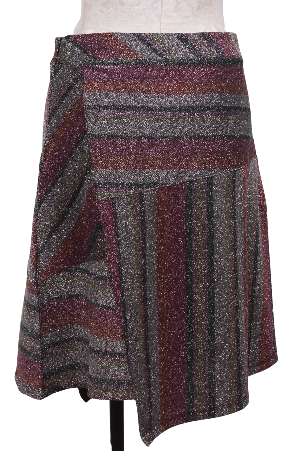 back view of Novella Stripe Cava Skirt by Isle by Melis Kozan
