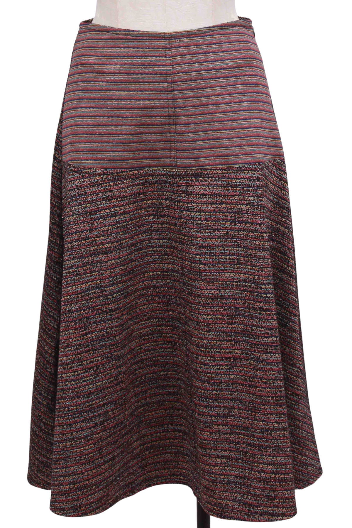 Prado stripe fabric Godet Skirt by Isle by Melis Kozan 