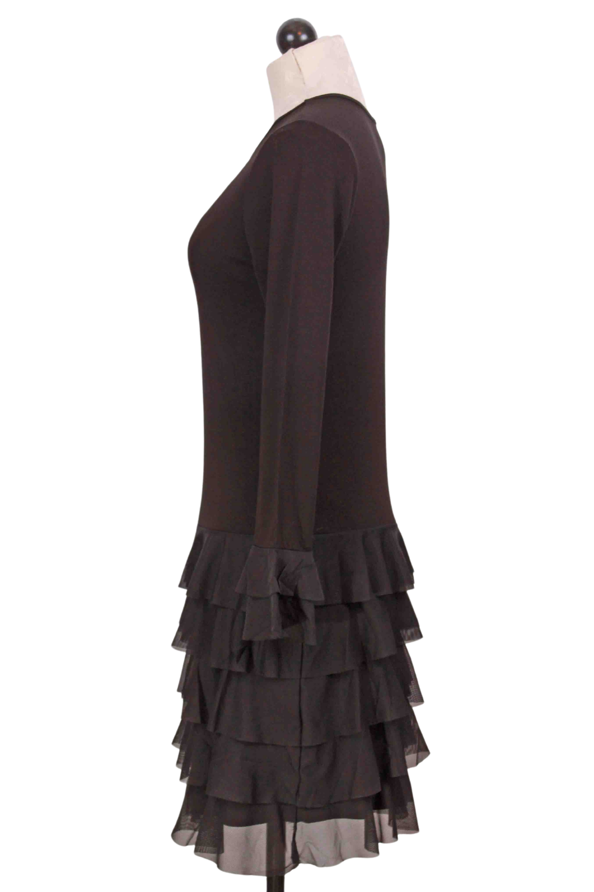 side view of Black Garbo Dress by Isle by Melis Kozan