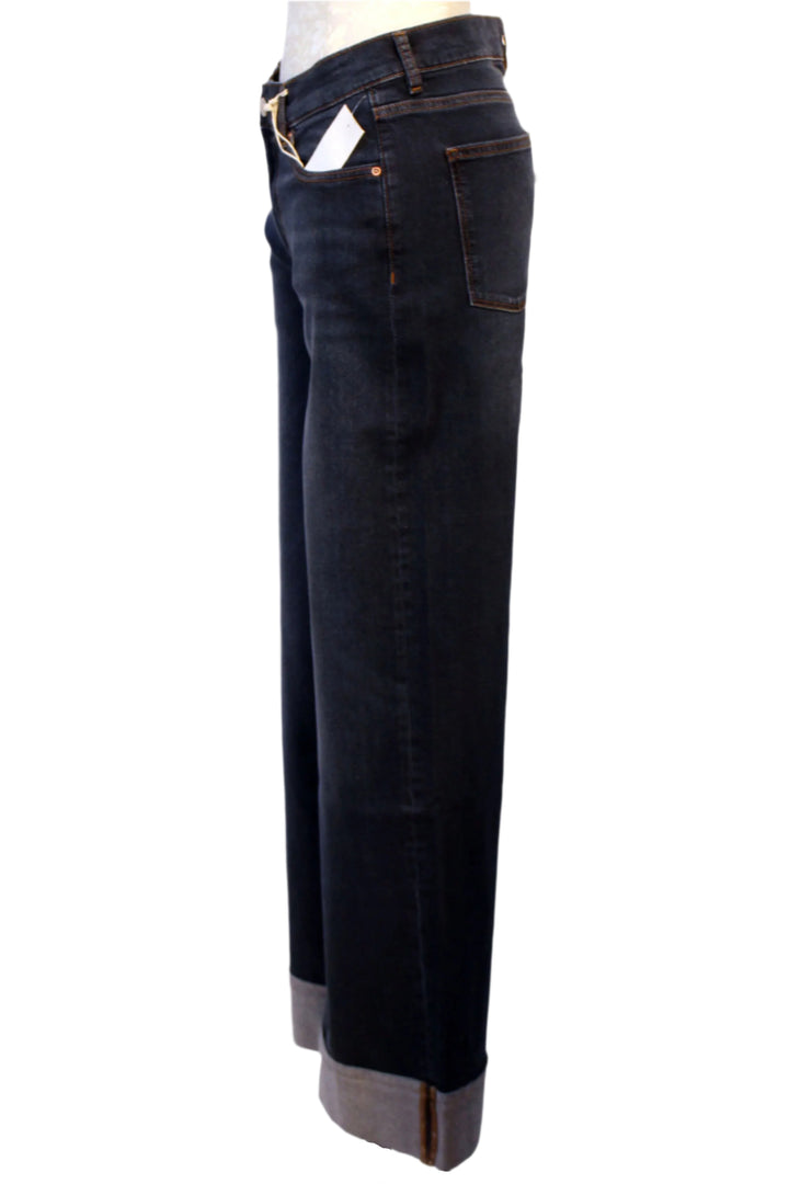 side view of Boardwalk Cuffed (Highluxe™) Hepburn Wide Leg Jean by DL1961 