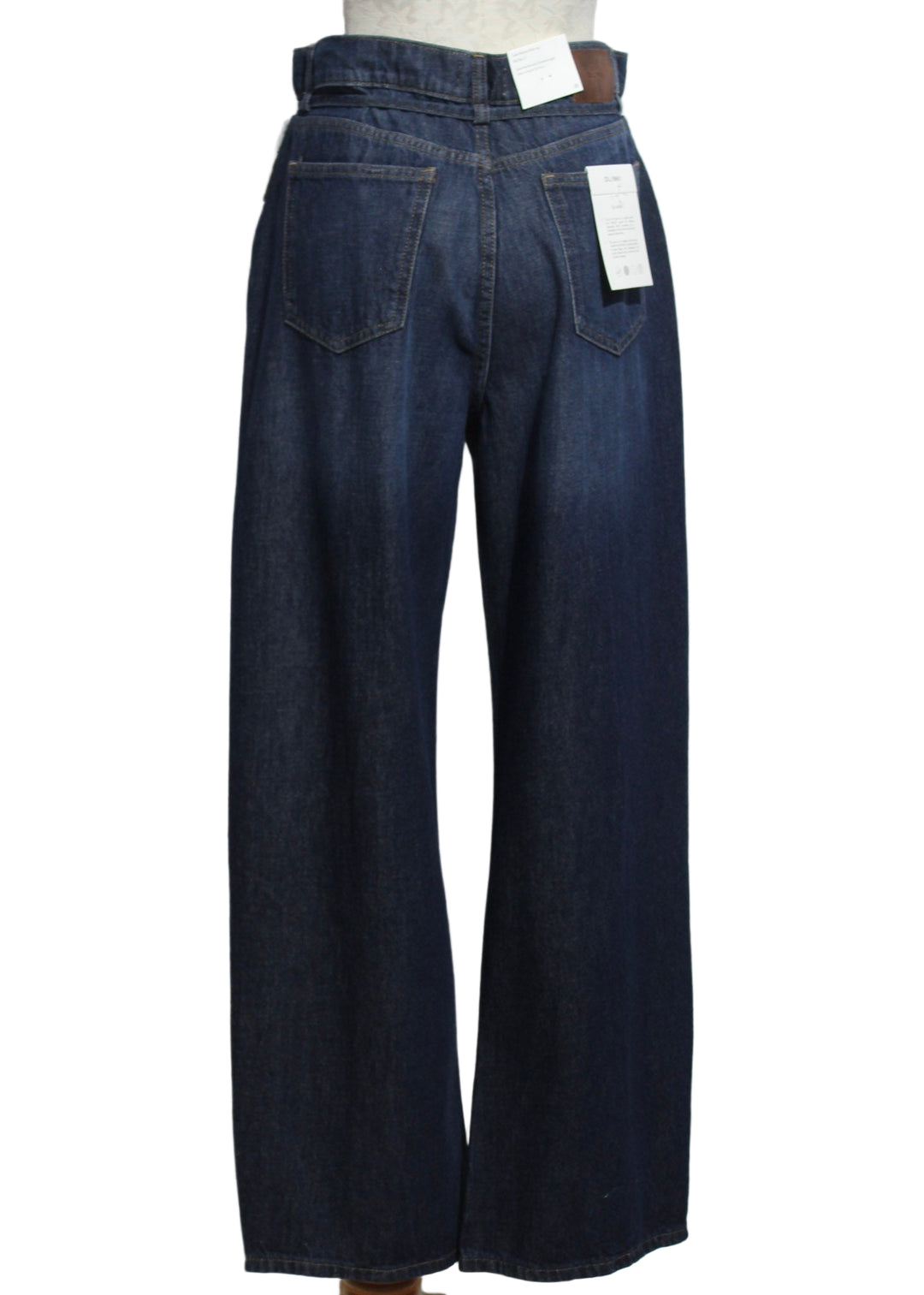 back view of Space Blue Casie 31" Mid Rise Relaxed Wide Leg Jean by DL1961