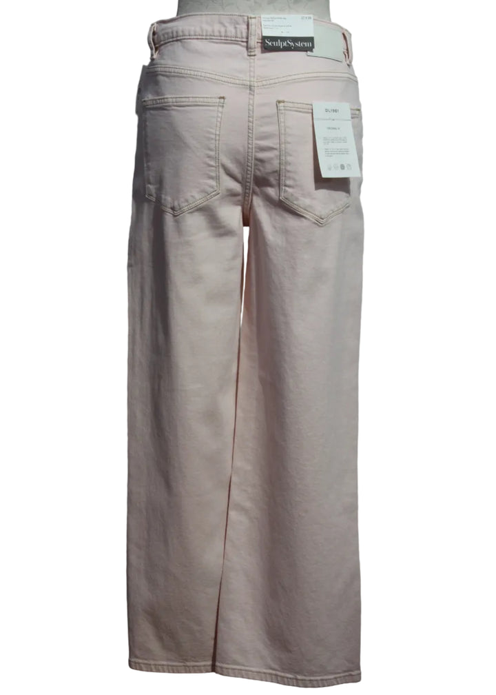back view of Ballet colored Karmine Refined High Rise Wide Leg Jean by DL1961