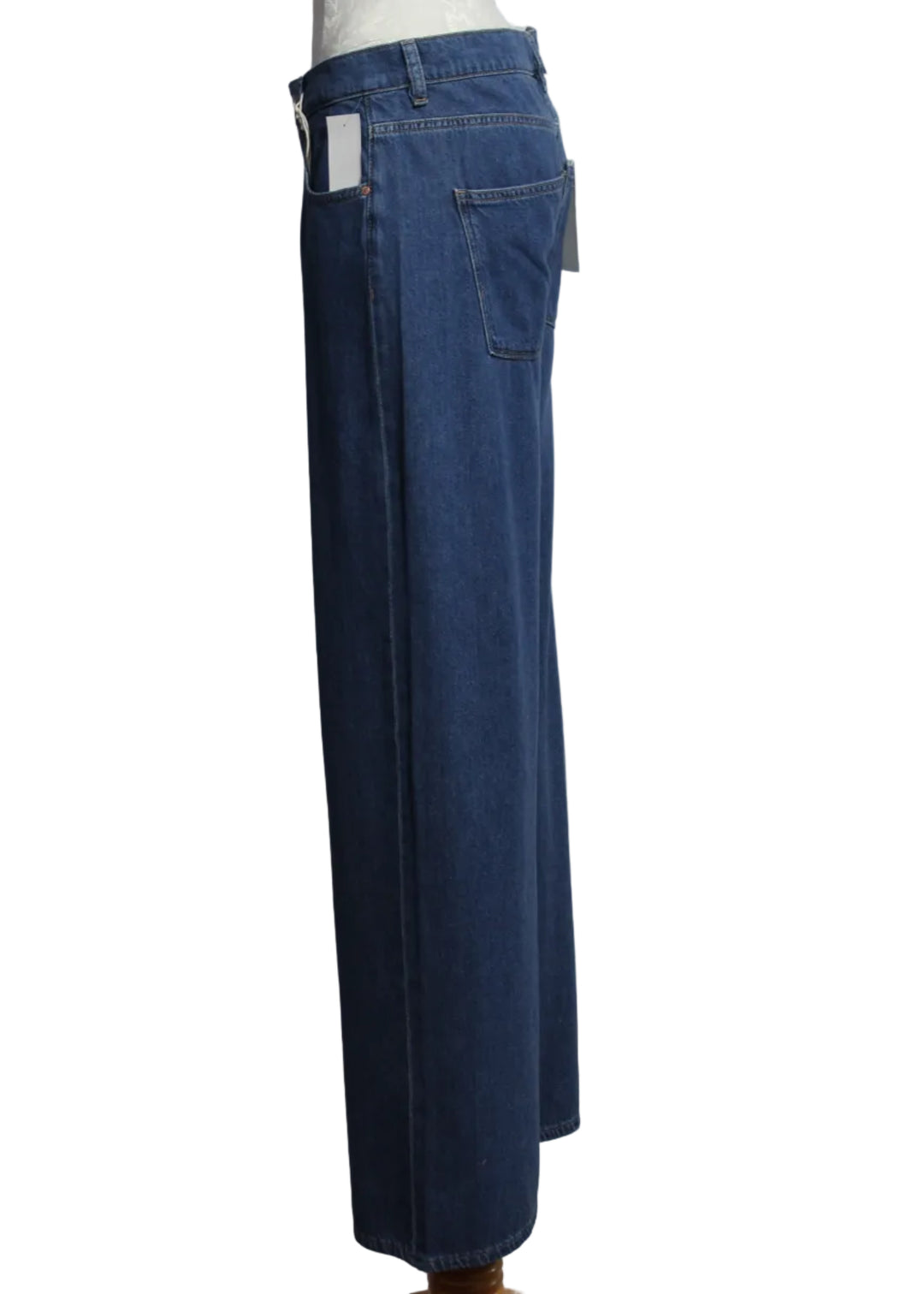 side view of Hepburn Wide Leg High Rise 32" Long Jean by DL1961 in the North Beach Wash