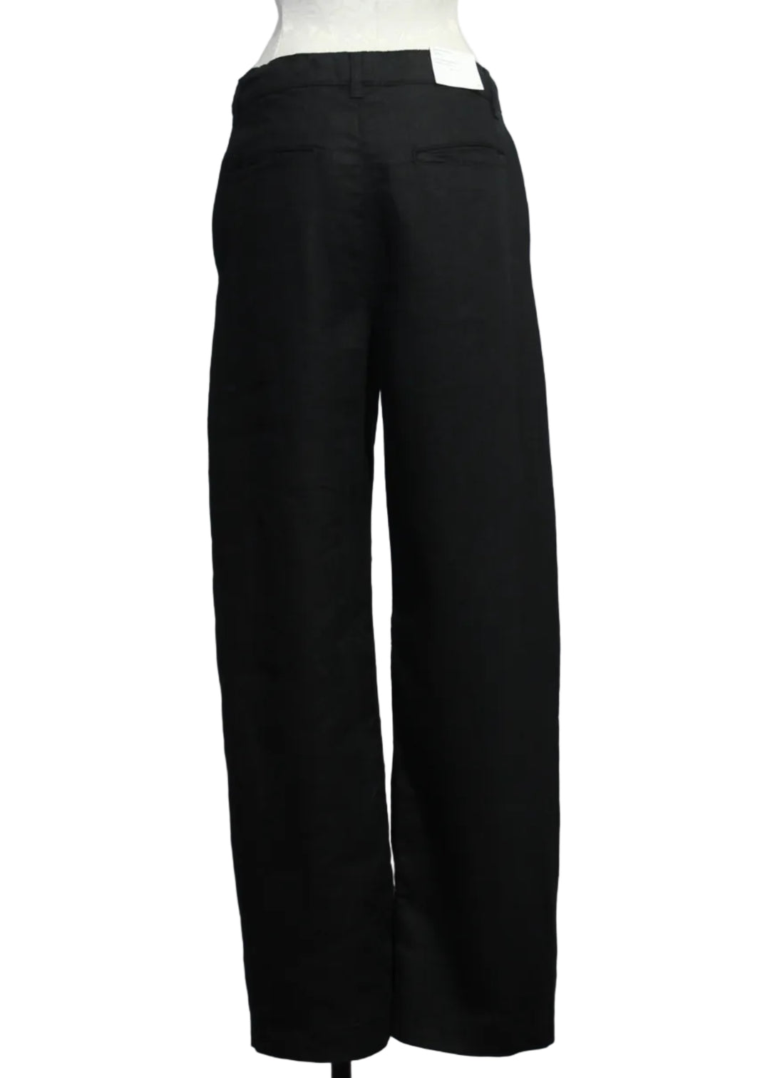 back view of Black Linen Taylor Relaxed High Rise 31 Barrel Jean by DL1961 