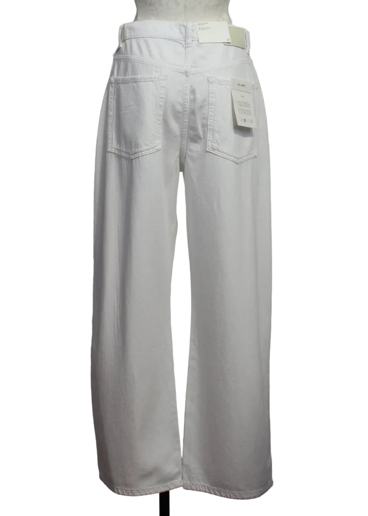 back view of White Aura Taylor Relaxed Barrel High Rise 28 by DL1961 