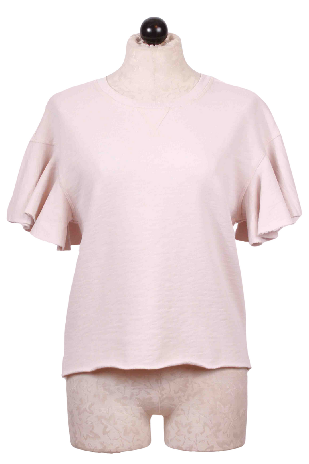 White Sand Big Ruffle Sleeve Melrose Top by Goldie LeWinter