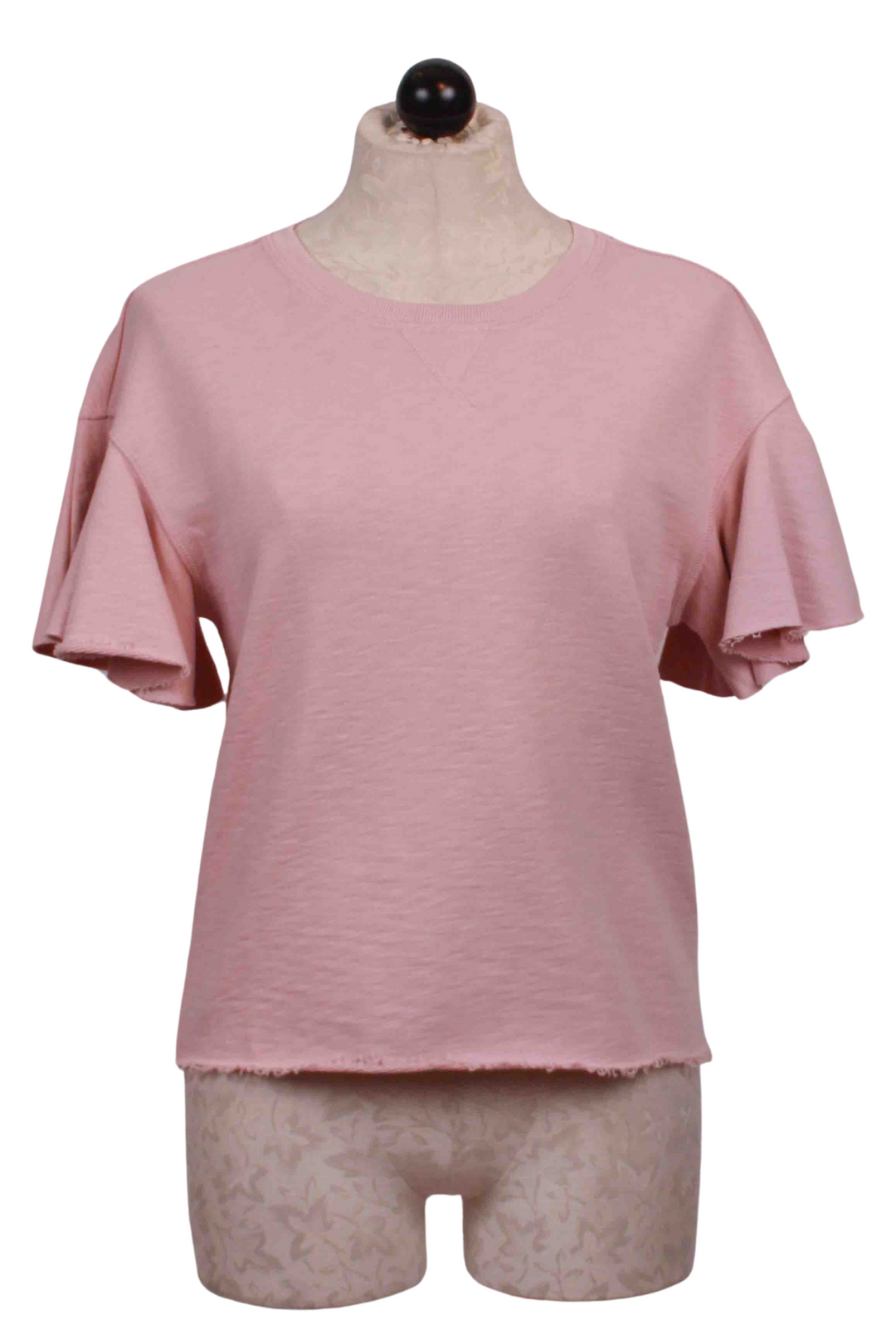 Rose Quartz Big Ruffle Sleeve Top by Goldie LeWinter