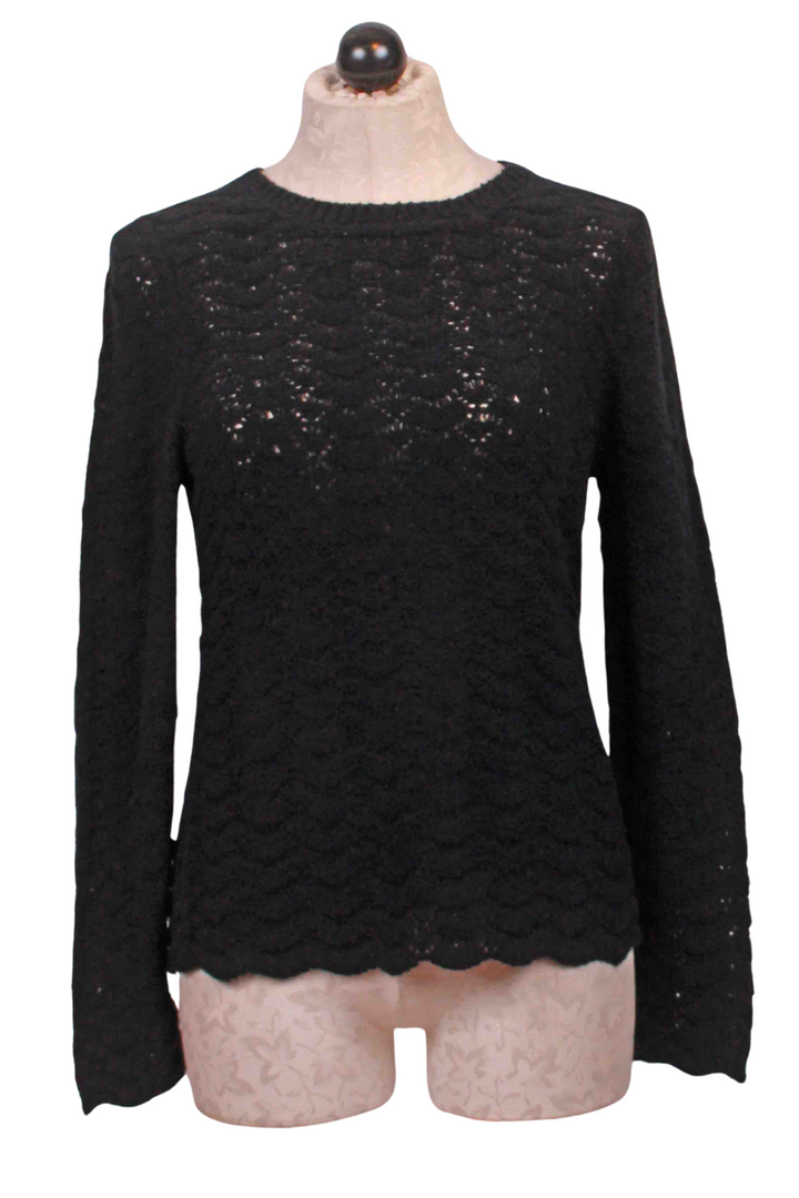 Black Long Sleeve Knit Crew by Goldie LeWinter