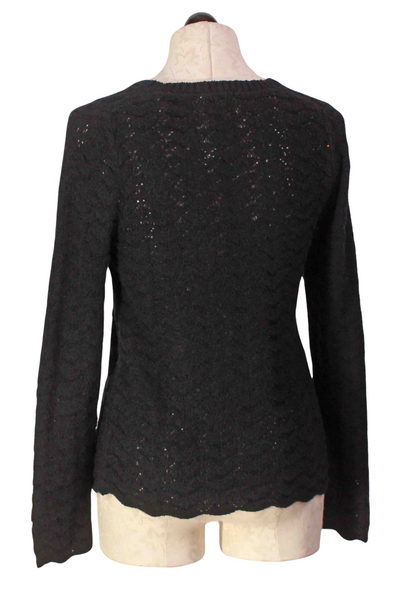 back view of Black Long Sleeve Knit Crew by Goldie LeWinter