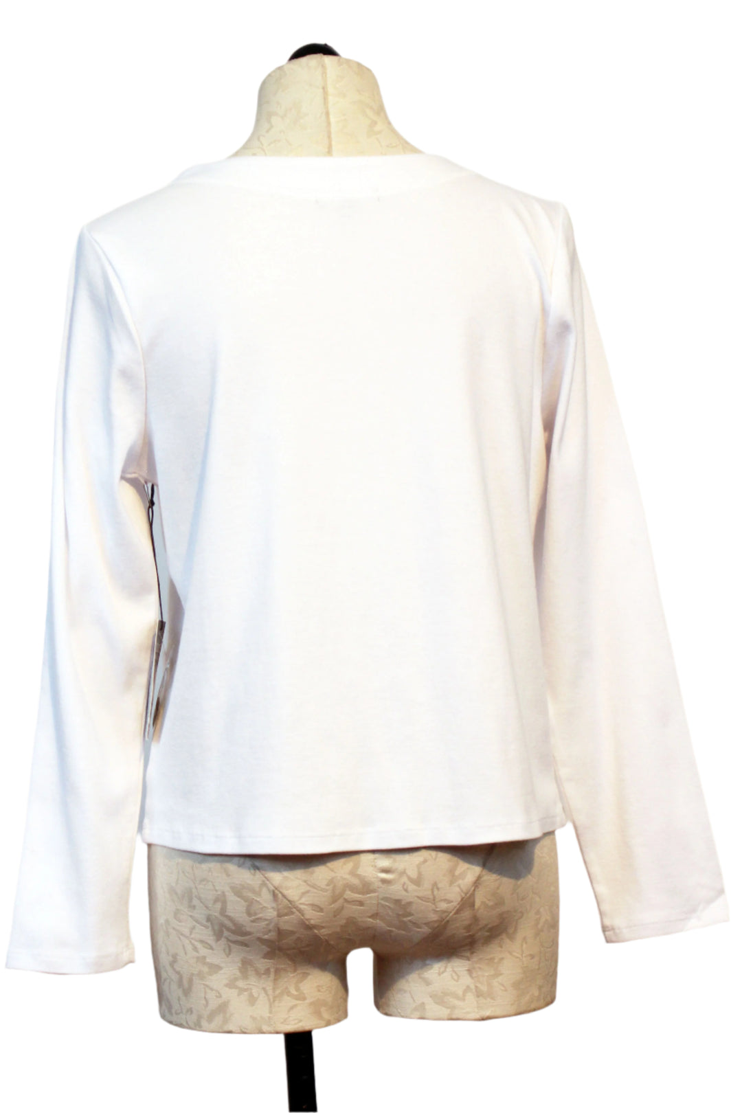 back view of White Cozy Rib Solid Throw On Cardi by Habitat
