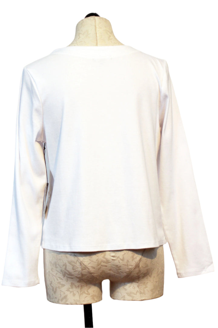 back view of White Cozy Rib Solid Throw On Cardi by Habitat