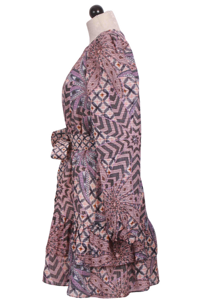 side view of Preston Dress by Marie Oliver in the Anise Lattice Print