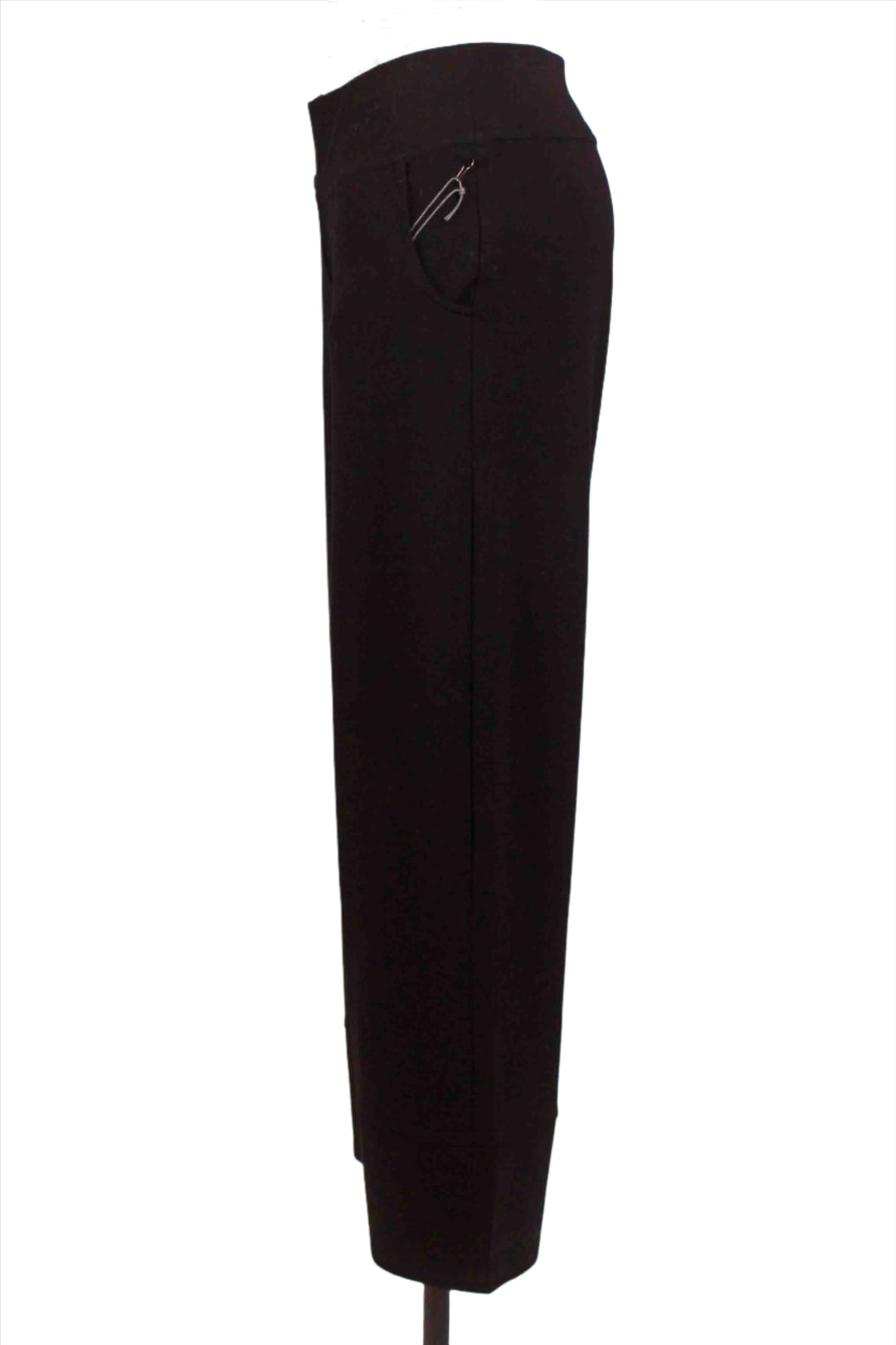 side view of black Power Stretch Ankle Pant by Habitat