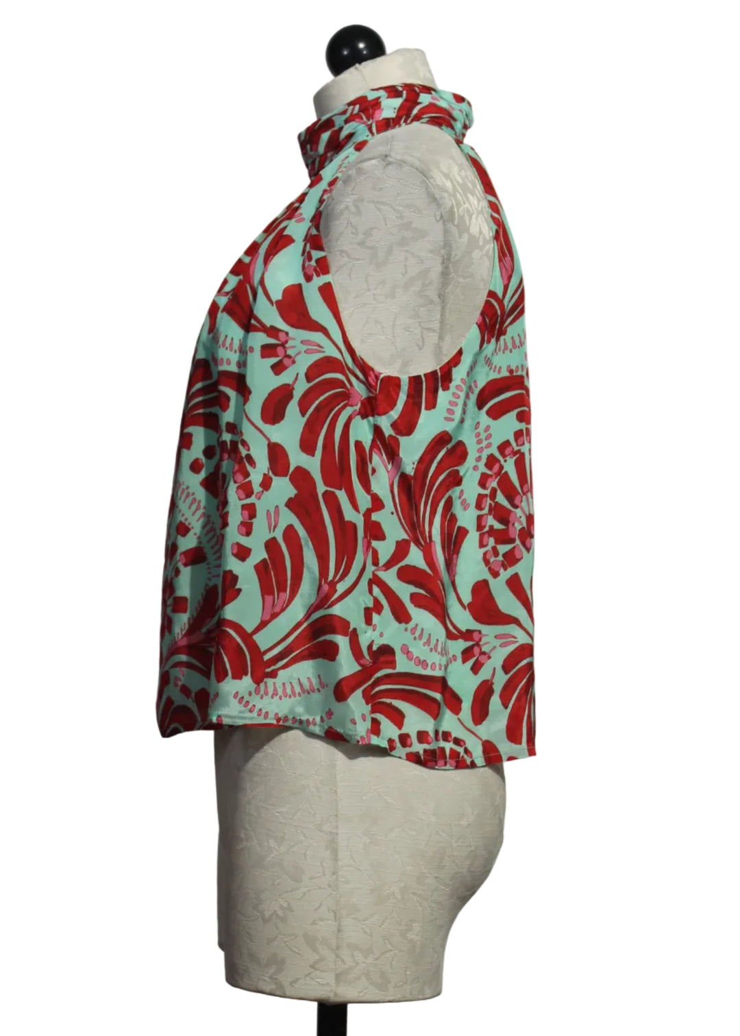 Bimini Blue and Red Sleeveless Goldie Top by Marie Oliver
