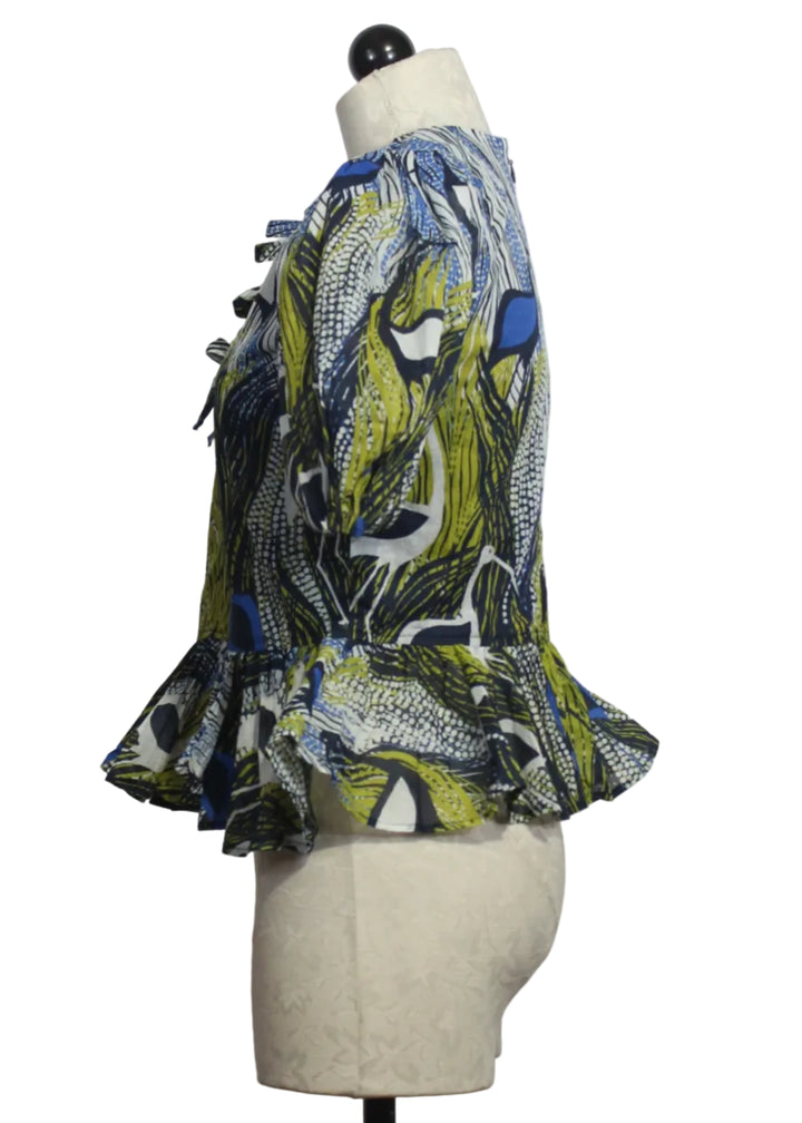 side view of Estella Top by Marie Oliver in the Heron Print
