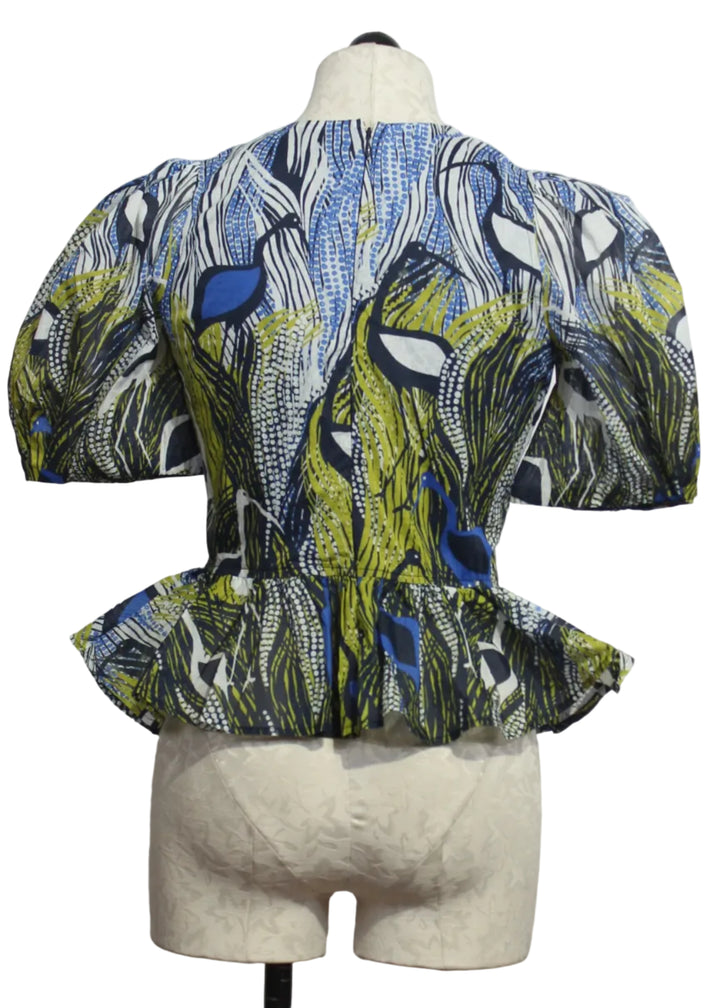 back view of Estella Top by Marie Oliver in the Heron Print