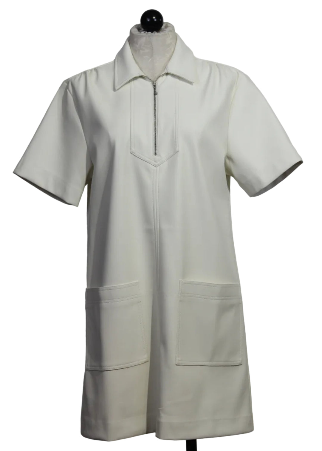 Bone colored Sarah Faux Leather Dress by Fifteen Twenty