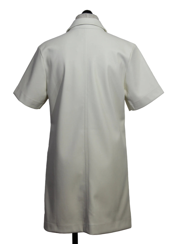 Back view of Bone colored Sarah Faux Leather Dress by Fifteen Twenty