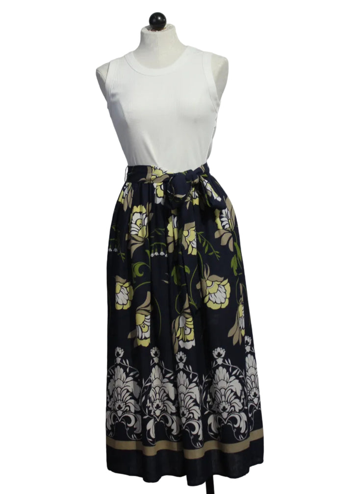 Navy Off White Seline Contrast Midi Dress by Fifteen Twenty