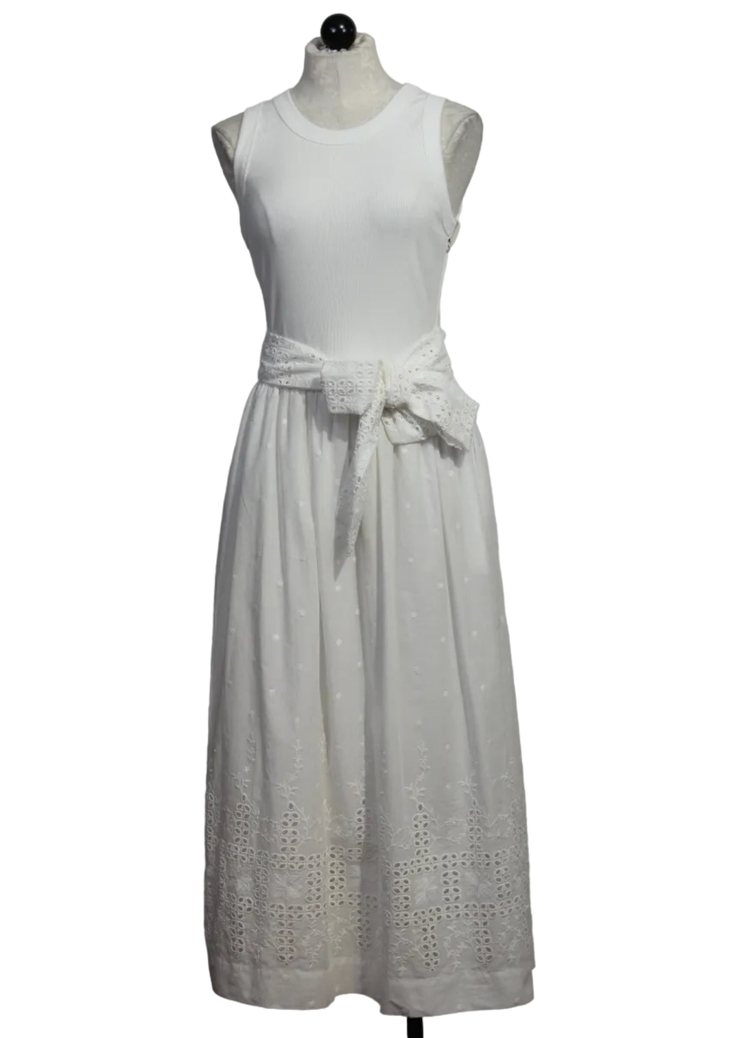 Off-White Seline Contrast Midi Dress by Fifteen Twenty