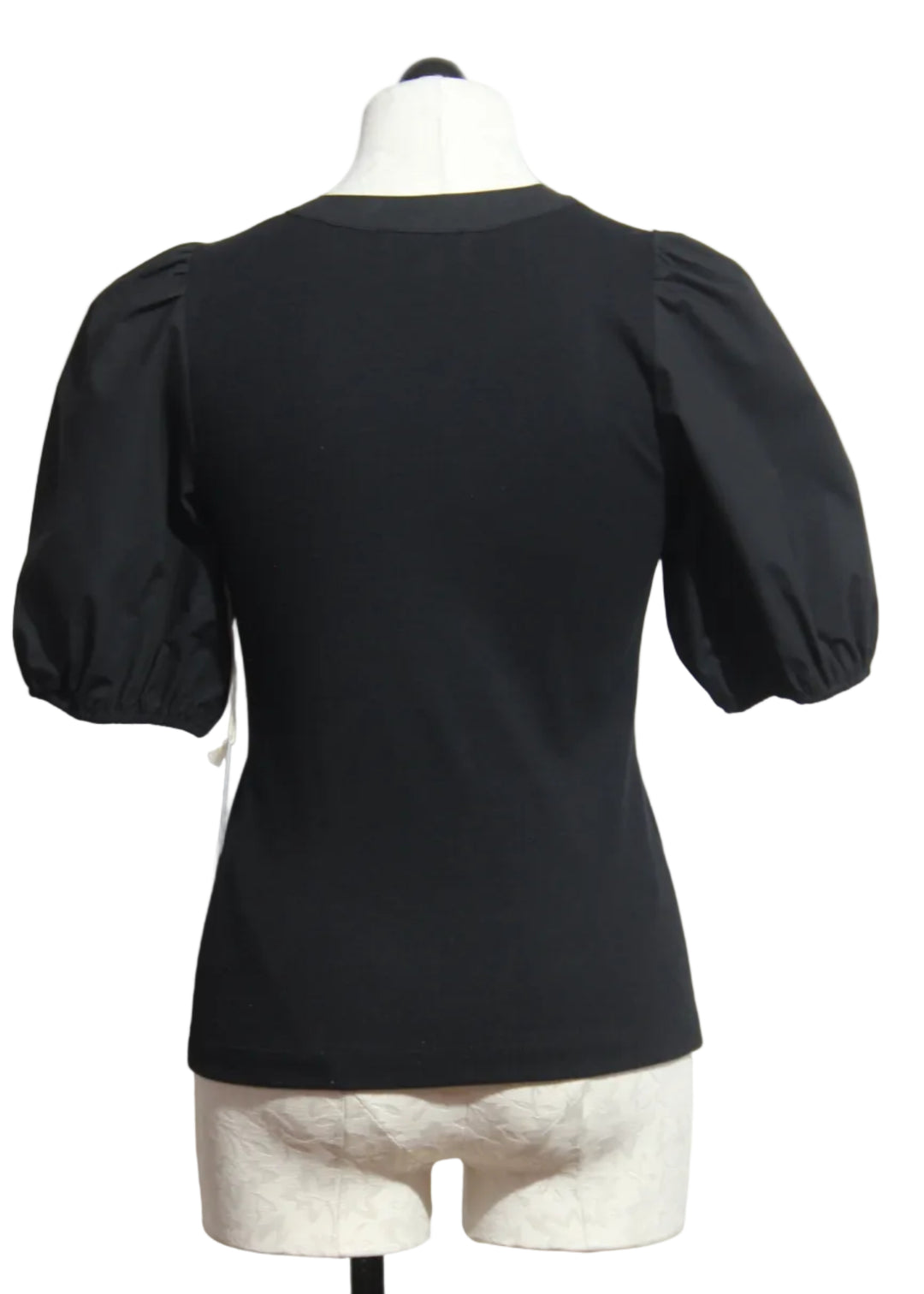 back view of Black Terryn Contrast Top by Fifteen Twenty