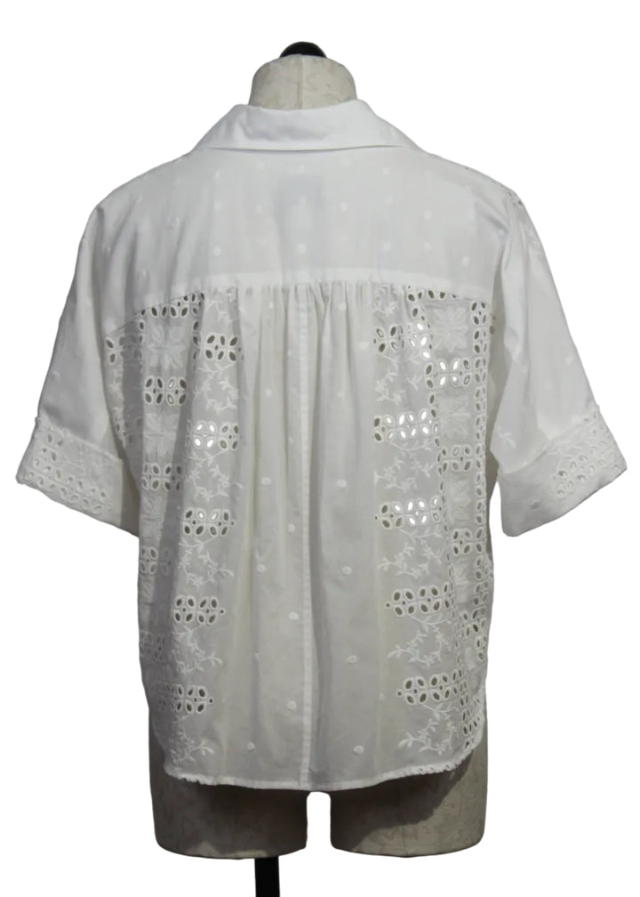 back view of Alisa Eyelet Top by Fifteen Twenty