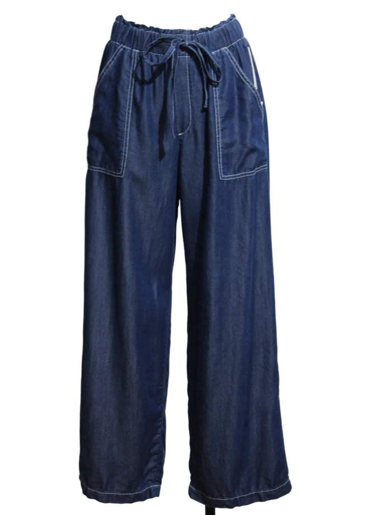 Chambray Kendra Patch Pocket Pants by Fifteen Twenty 