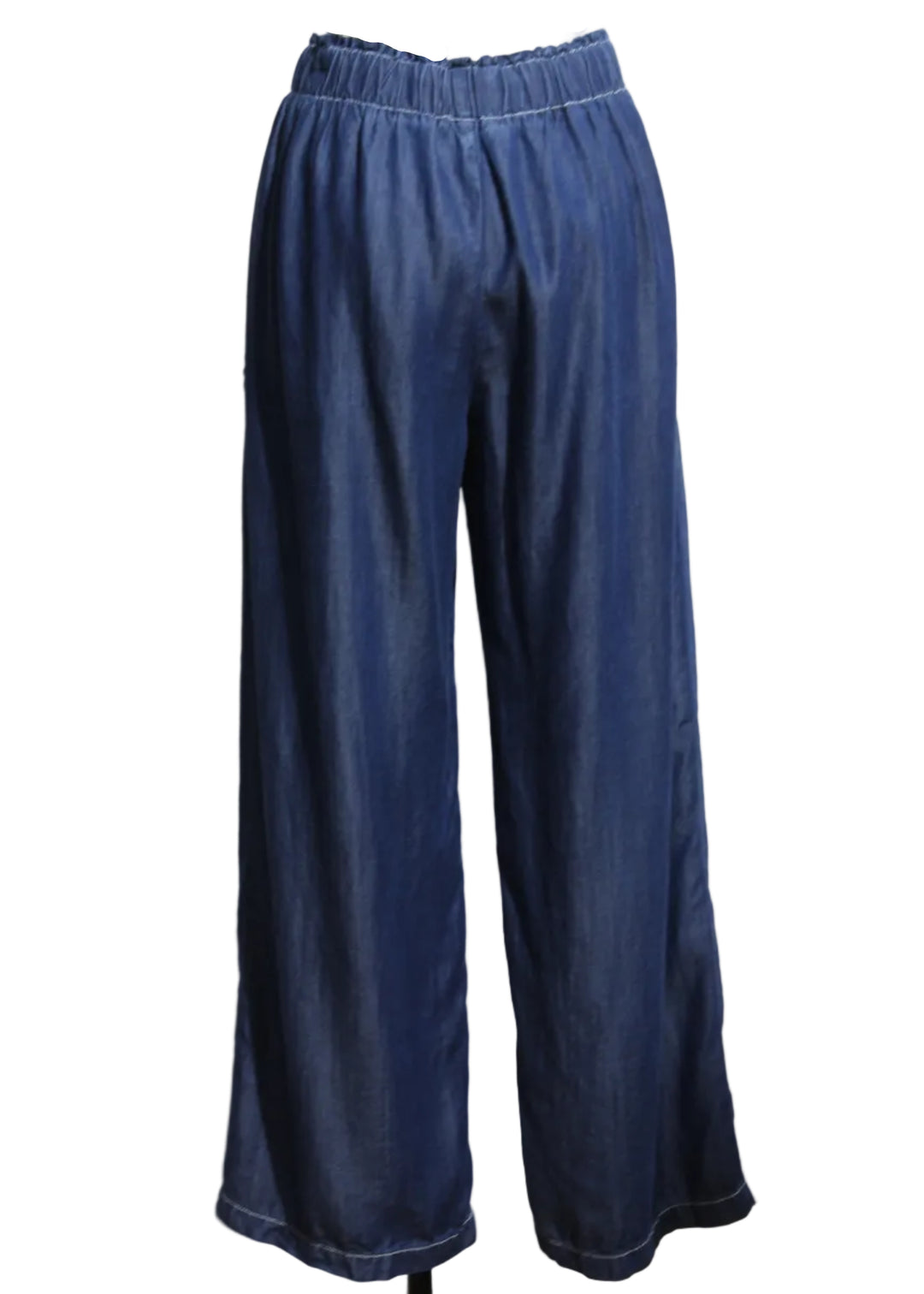 back view of Chambray Kendra Patch Pocket Pants by Fifteen Twenty 