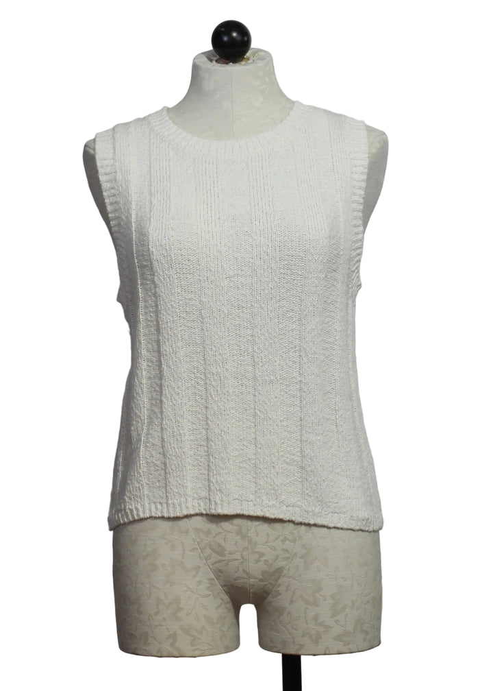 Off-White Zaydee Crochet Tank Top by Fifteen Twenty