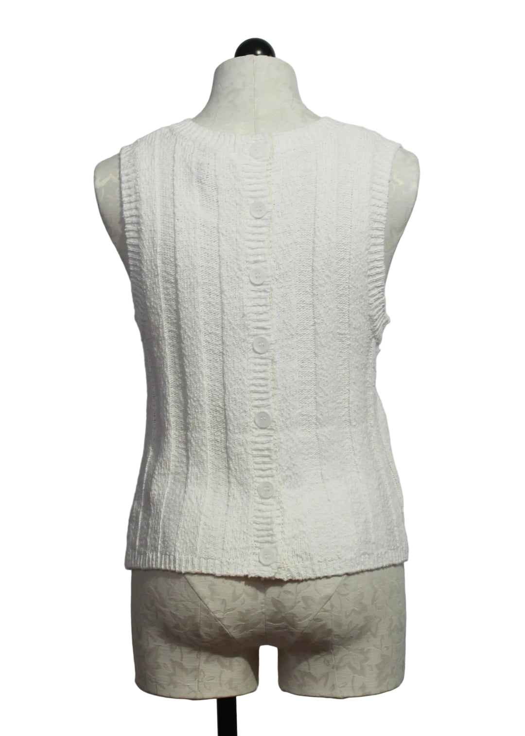 back view of Off-White Zaydee Crochet Tank Top by Fifteen Twenty
