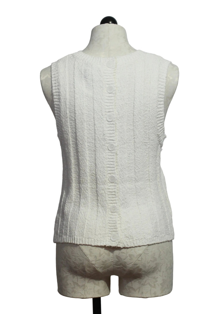 back view of Off-White Zaydee Crochet Tank Top by Fifteen Twenty